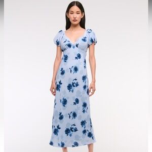 NWT Abercrombie Puff Sleeve Midi Dress